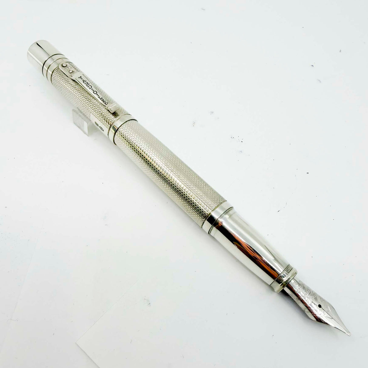 Yard-o-Led Sterling Silver Viceroy Grand Barley Fountain Pen - Broad 18kt Gold Nib