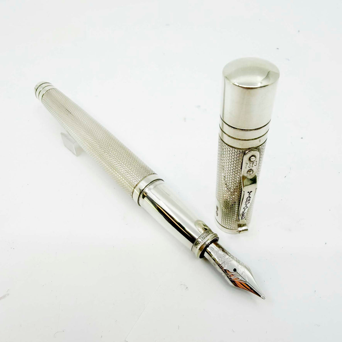 Yard-o-Led Sterling Silver Viceroy Grand Barley Fountain Pen - Broad 18kt Gold Nib