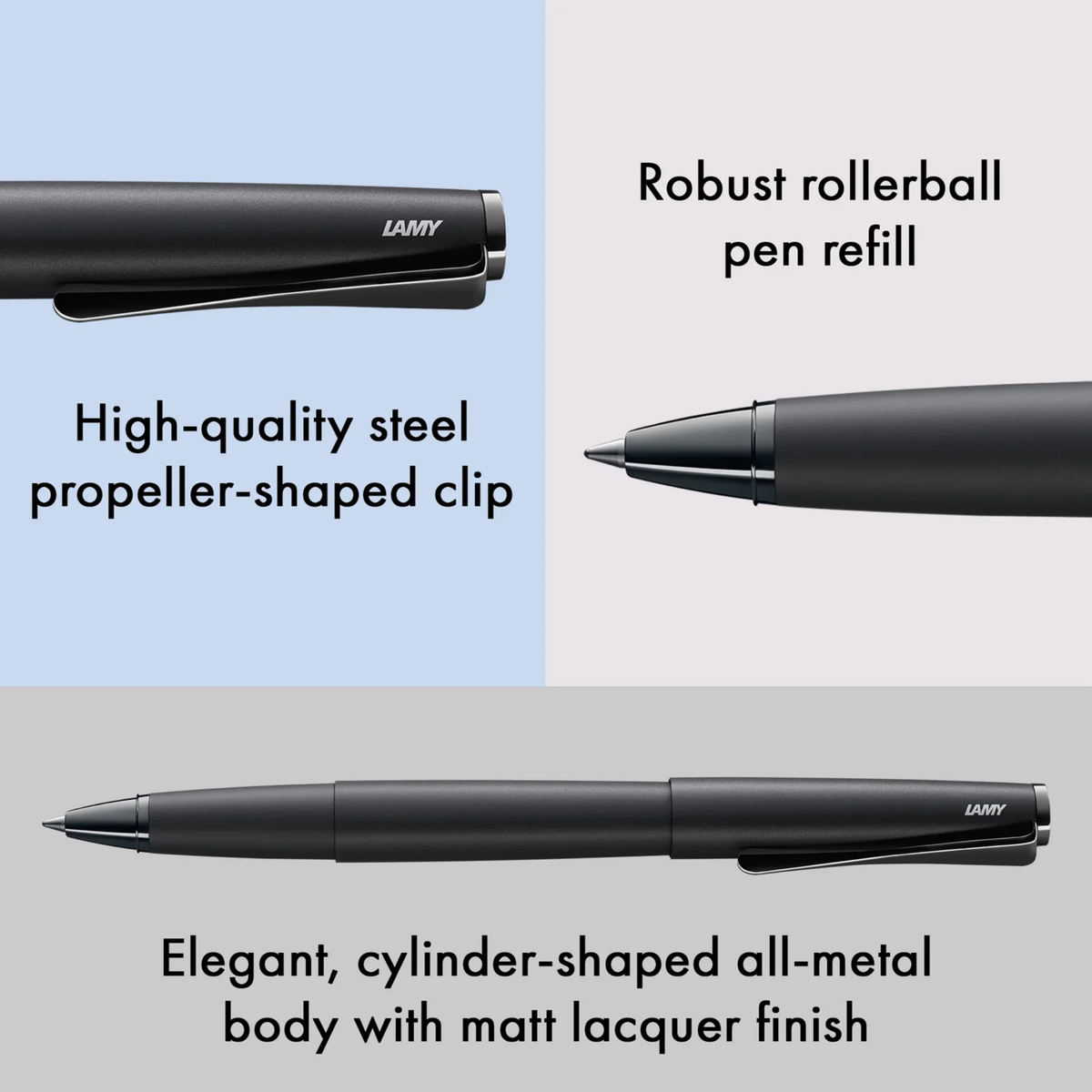 LAMY Studio Lx All Black Rollerball Pen Collection