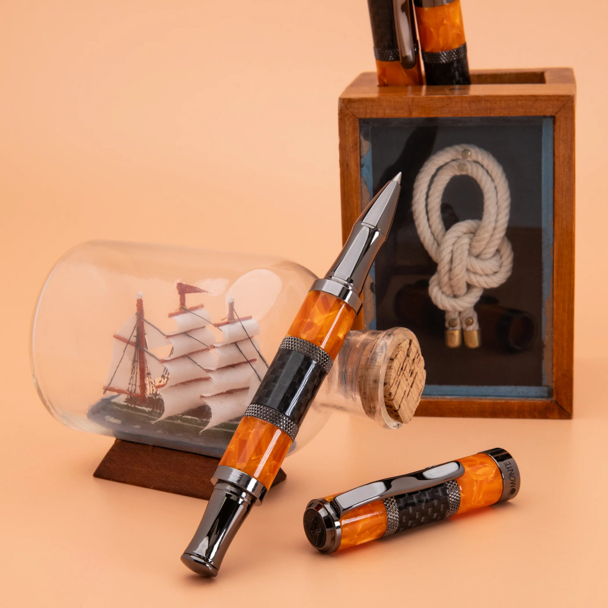 Monteverde USA Regatta Orange Carbon Rollerball Pen Collection