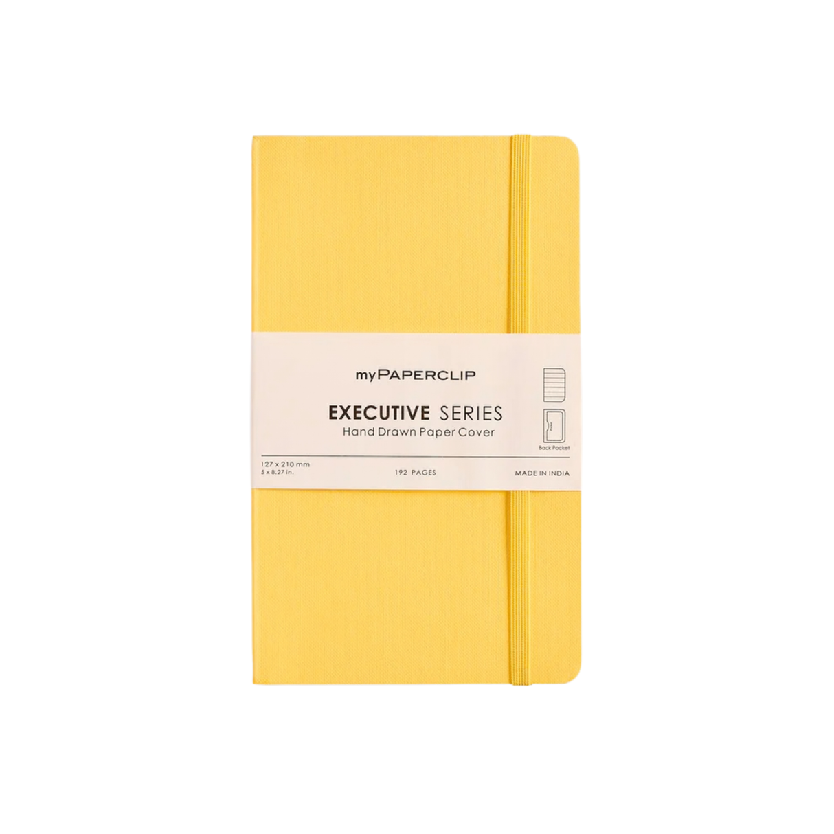 My Paperclip Executive Series Notebook (Soft Cover) - Medium (With Back Pocket) 127 x 210 mm Collection Ruled Yellow