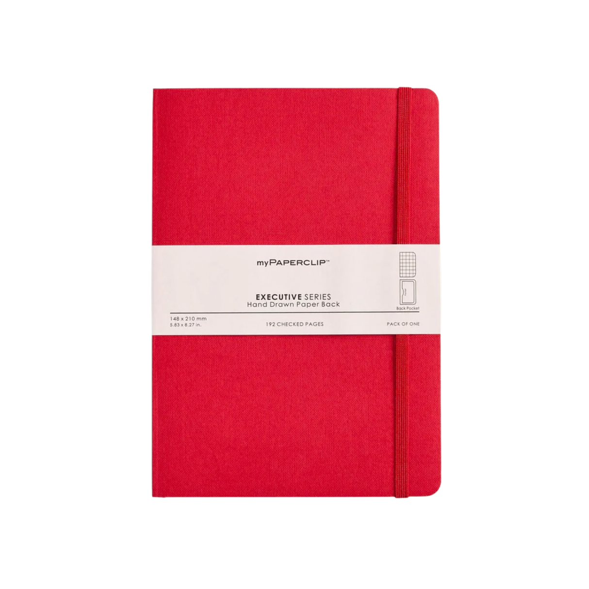 My Paperclip Executive Series Notebook (Soft Cover) - A5 (With Back Pocket) 148 x 210 mm Collection Checks Red
