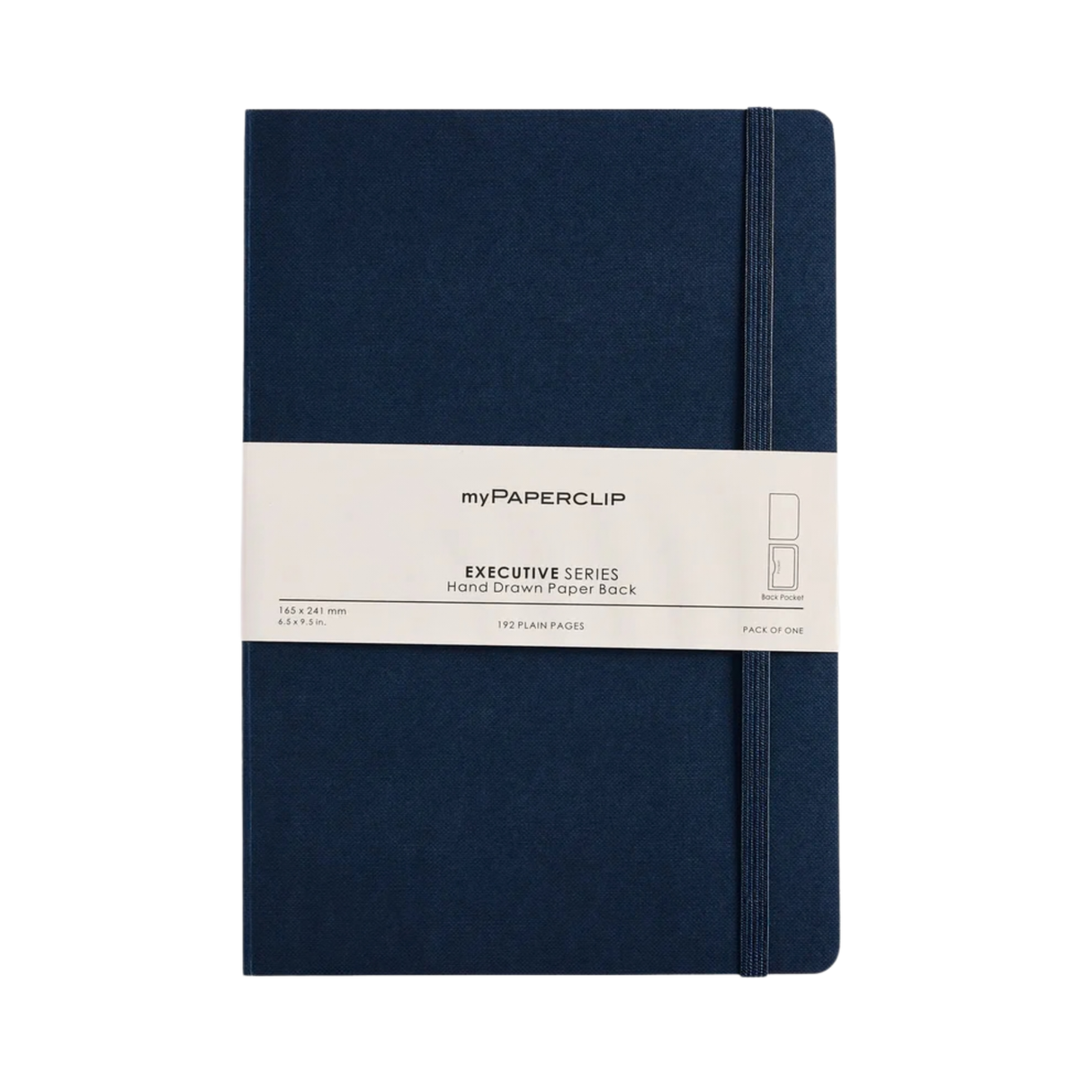 My Paperclip Executive Series Notebook (Soft Cover) - Large (With Back Pocket) 165 x 241 mm Collection Plain Blue