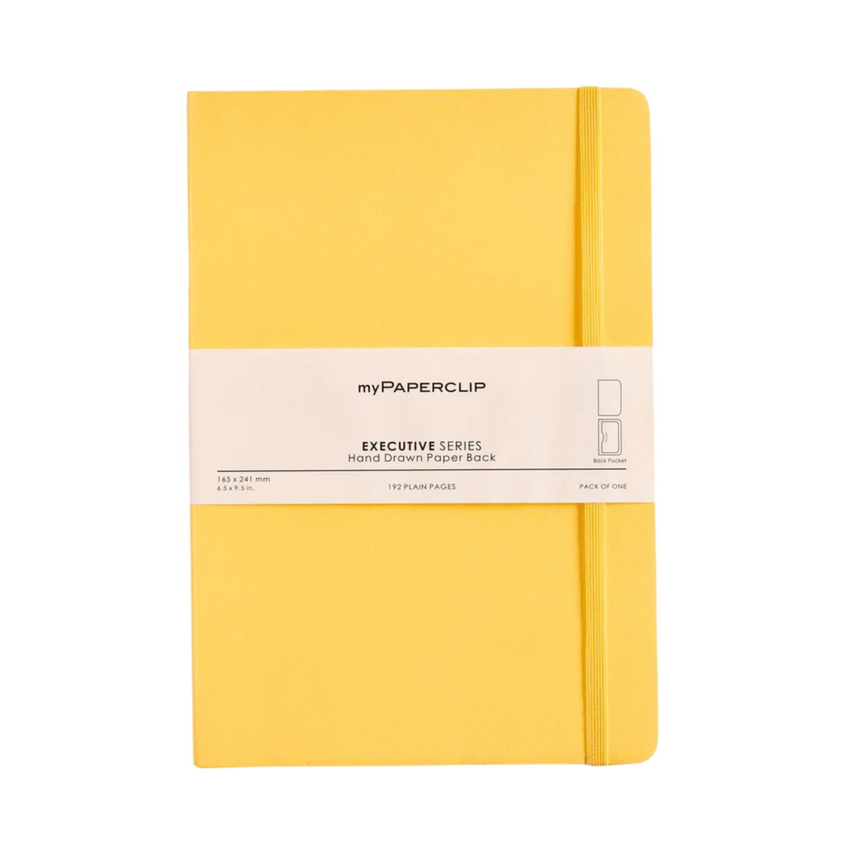 My Paperclip Executive Series Notebook (Soft Cover) - Large (With Back Pocket) 165 x 241 mm Collection Plain Yellow