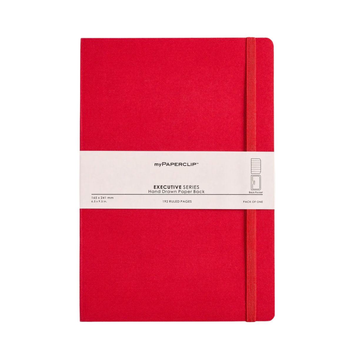 My Paperclip Executive Series Notebook (Soft Cover) - Large (With Back Pocket) 165 x 241 mm Collection Ruled Red