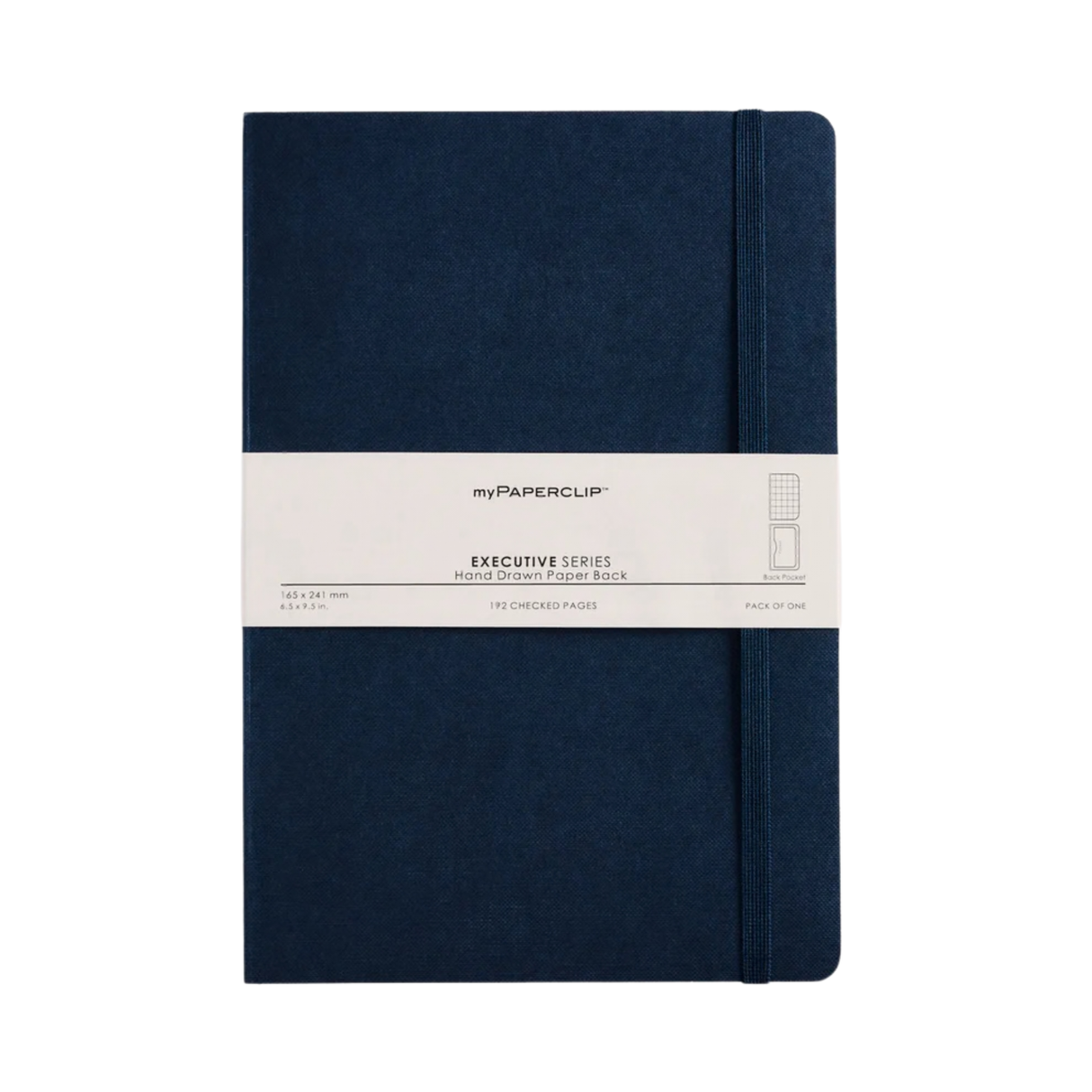 My Paperclip Executive Series Notebook (Soft Cover) - Large (With Back Pocket) 165 x 241 mm Collection Checks Blue