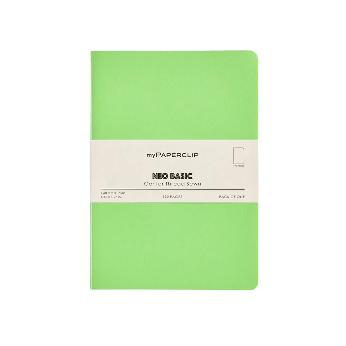 My Paperclip Neo Basic Center Thread Sewn Plain 148 x 210 mm NeoGreen Collection