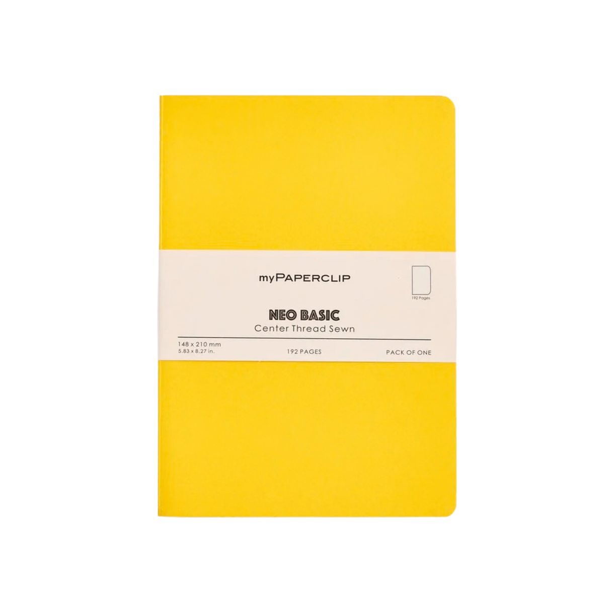 My Paperclip Neo Basic Center Thread Sewn Plain 148 x 210 mm Yellow Collection