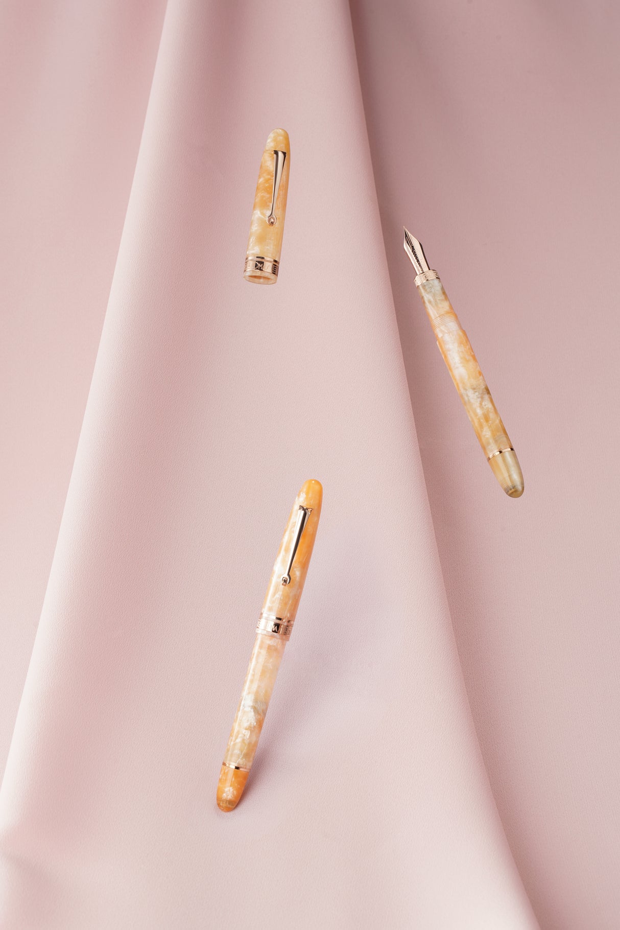 OMAS Ogiva Fountain Pen Cocktail Series Peach Bellini Limited Edition Rose Gold Trim