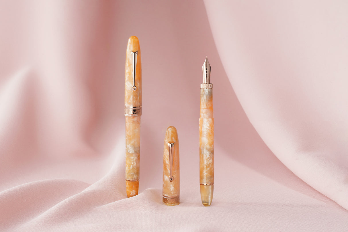 OMAS Ogiva Fountain Pen Cocktail Series Peach Bellini Limited Edition Rose Gold Trim