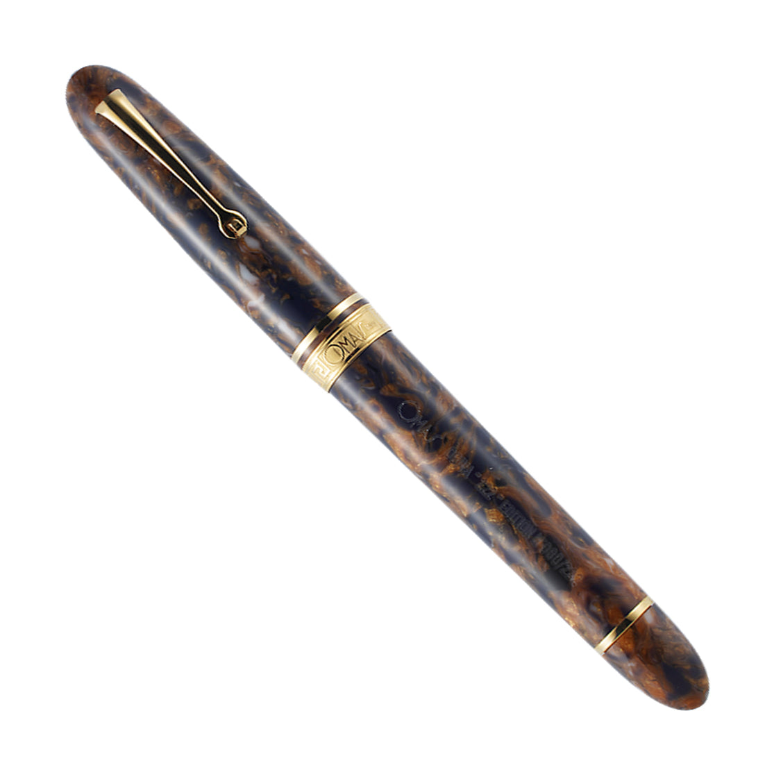 OMAS Ogiva Fountain Pen 222 Blue Saffron Celluloid Gold Trim Limited Edition