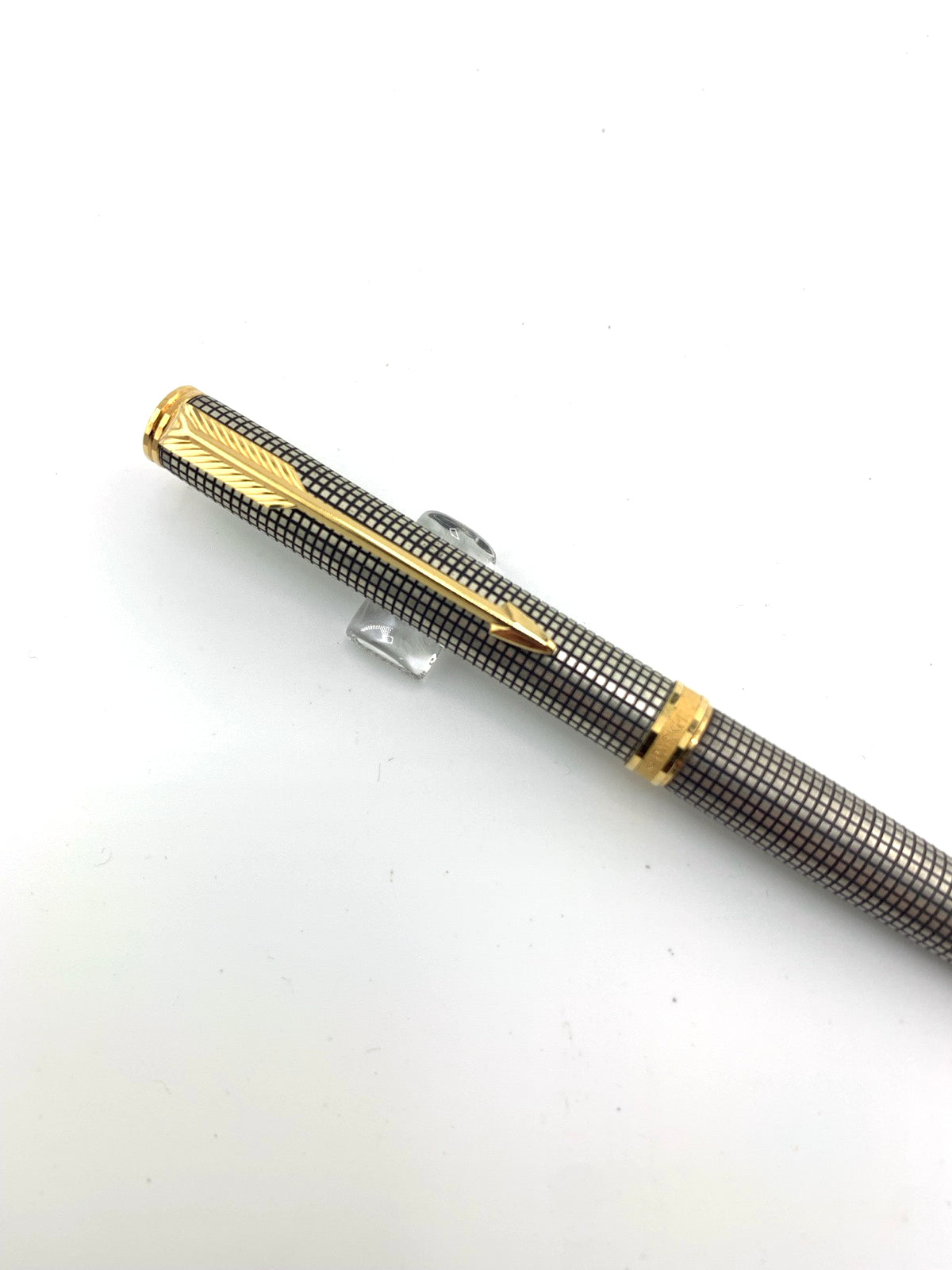 Parker Premier Sterling Silver Cisele Cross Hatch Ballpoint Pen - Circa 1980's