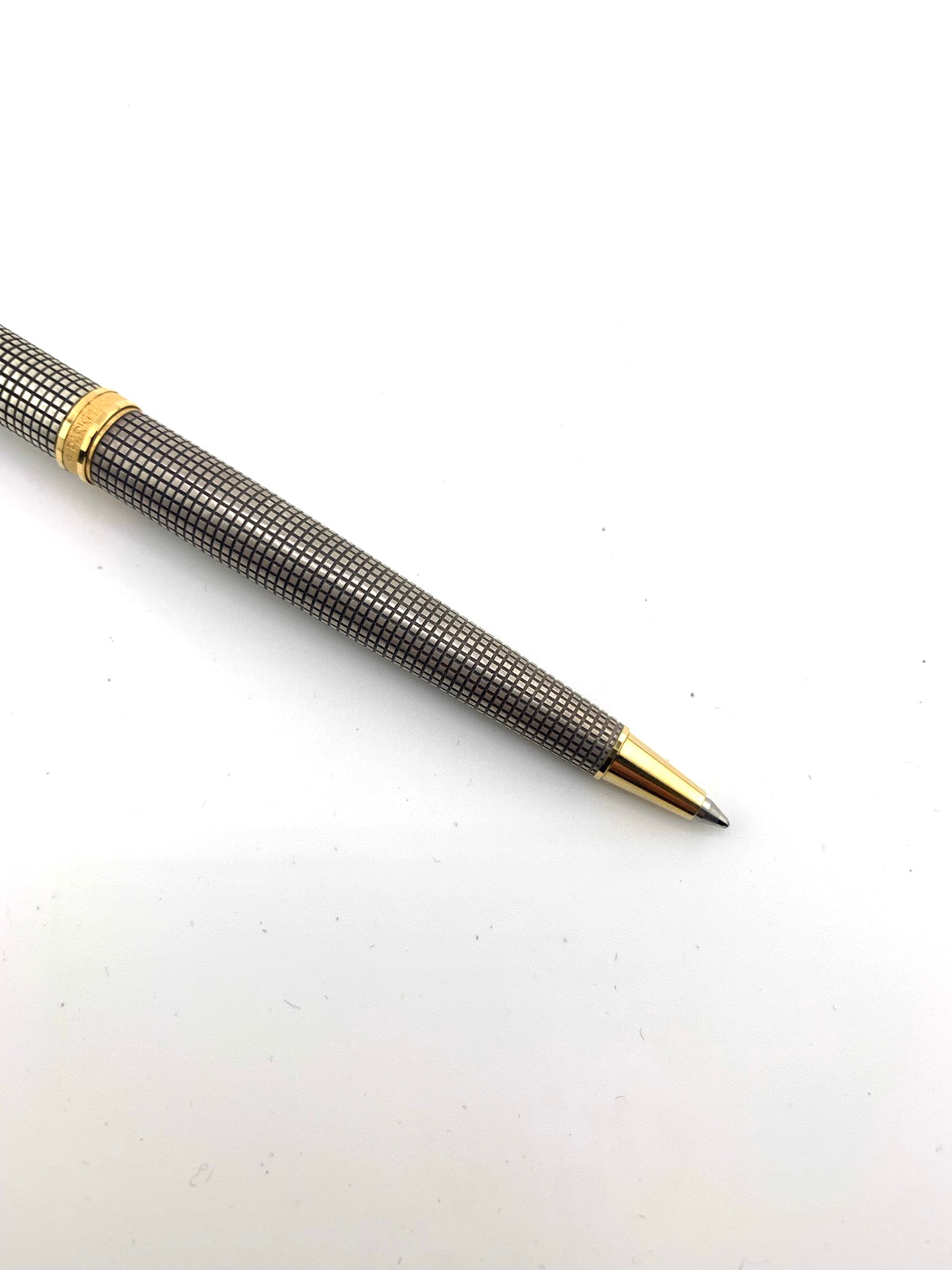 Parker Premier Sterling Silver Cisele Cross Hatch Ballpoint Pen - Circa 1980's