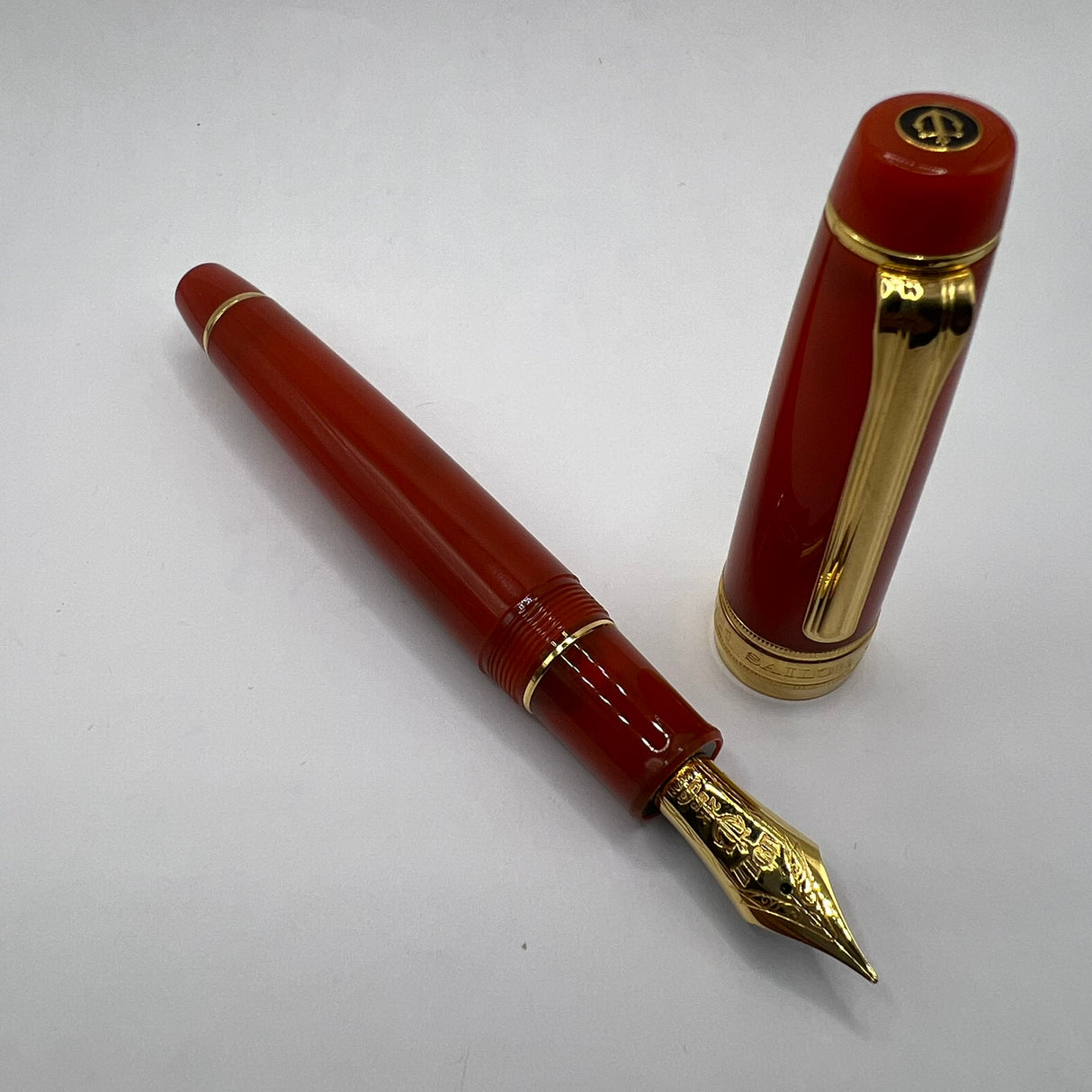 Sailor Professional Gear King of Pens Fountain Pen - Pillow Book - Autumn Sky(Coral) - Broad 21kt Gold Nib