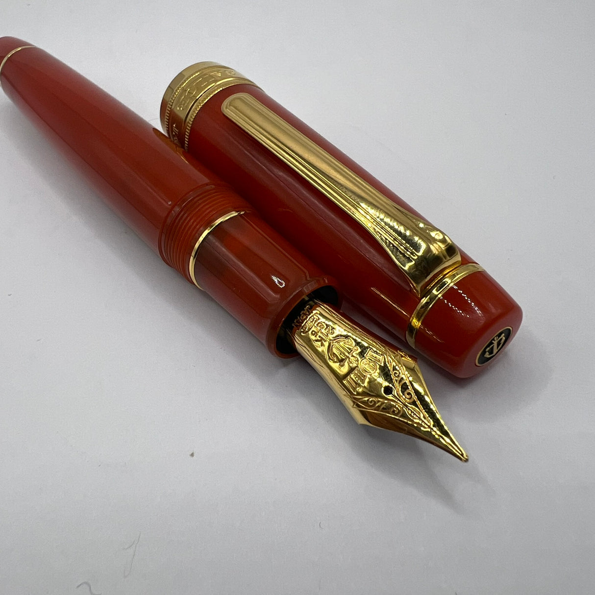 Sailor Professional Gear King of Pens Fountain Pen - Pillow Book - Autumn Sky(Coral) - Broad 21kt Gold Nib