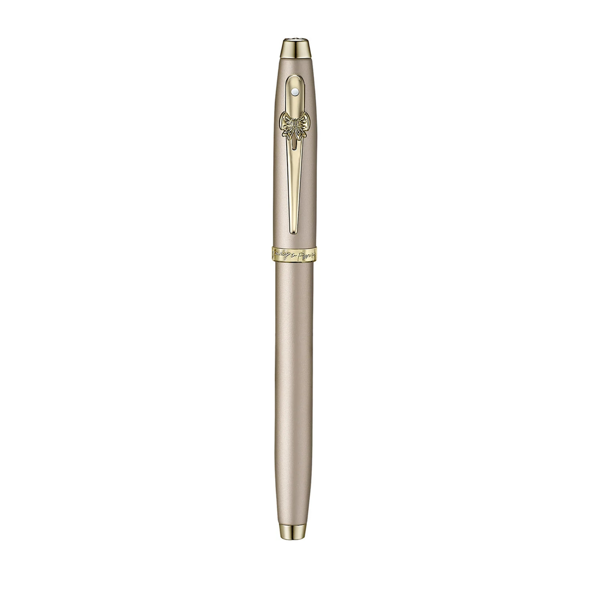 Sheaffer 100 Emily in Paris 9377 Champagne Gold Fountain Pen with Champagne Gold Trims and Bow-Shaped Clip Emblem Fountain Pen