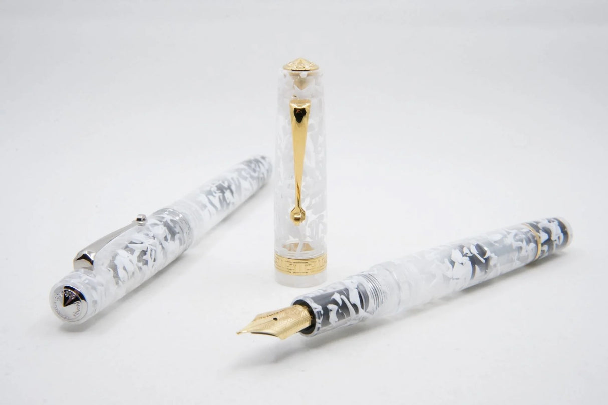 ASC Studio White Guatemala Rhodium Trim - Fountain Pen