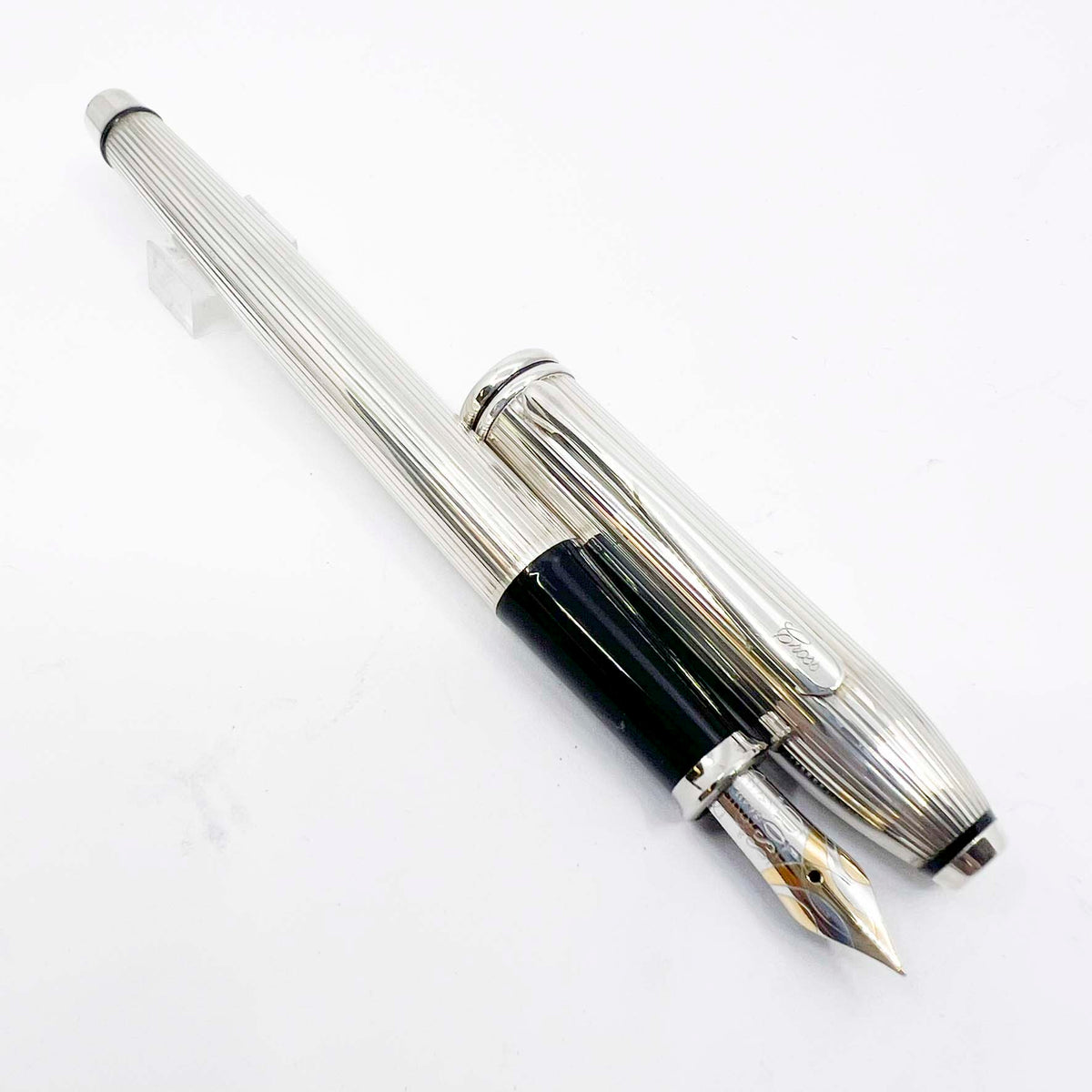 Cross Townsend Sterling Silver Fountain Pen - Made in USA - Fine 18kt Gold Nib