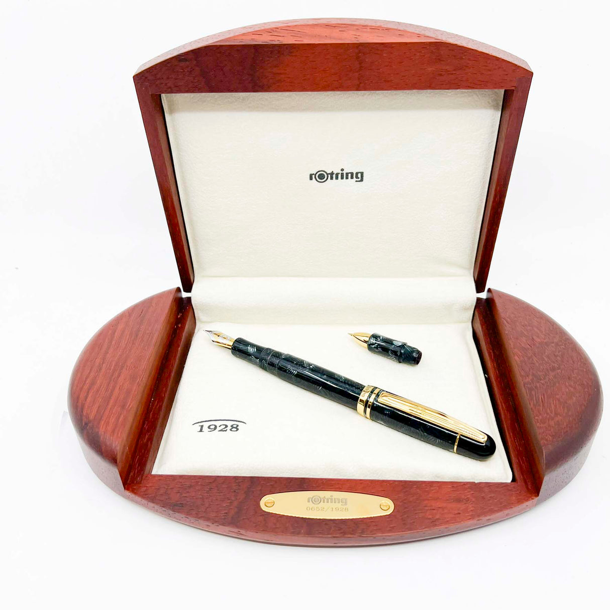 Rotring (German for "Red Ring") Tintenkuli "1928" Celluloid Limited Edition Fountain Pen Celebrating 70 Years of Rotring Pen Production - Medium 18kt Gold Nib + an Interchangeable Stylographic Tubular Point