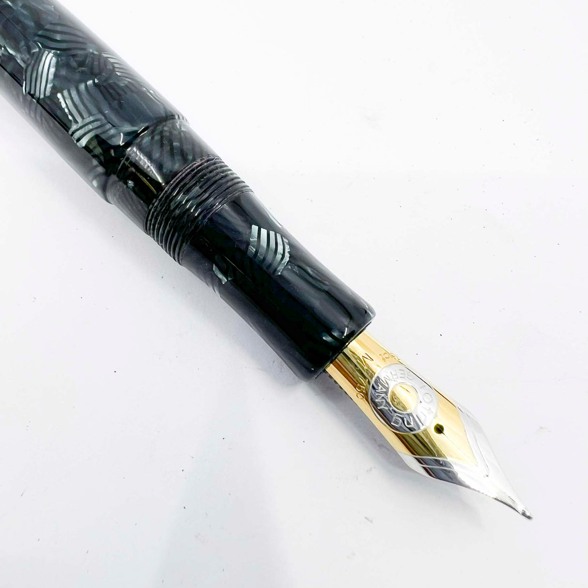 Rotring (German for "Red Ring") Tintenkuli "1928" Celluloid Limited Edition Fountain Pen Celebrating 70 Years of Rotring Pen Production - Medium 18kt Gold Nib + an Interchangeable Stylographic Tubular Point