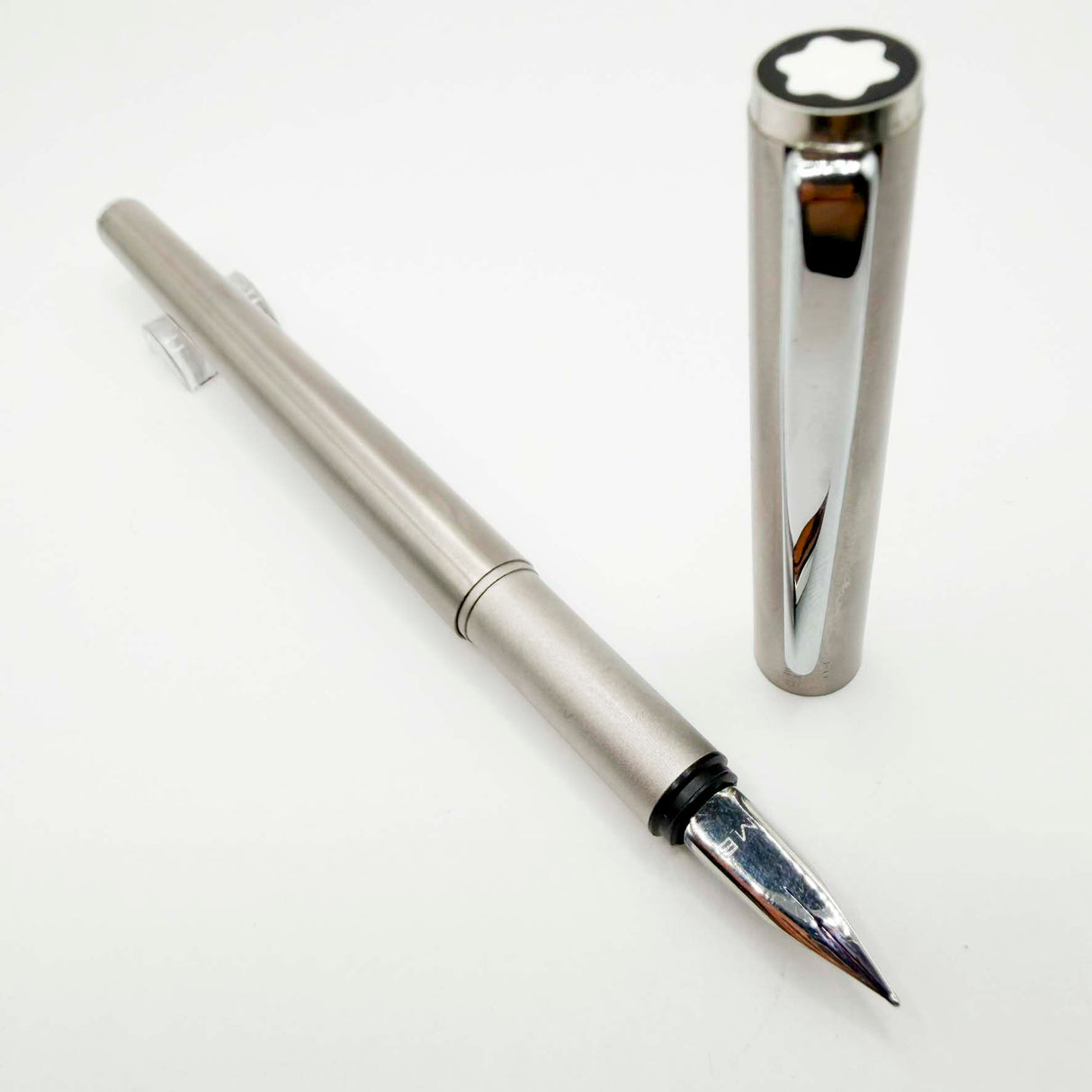 Montblanc Quick Pen/aka Early Noblesse Fountain Pen - Brushed Stainless Steel - Extra Fine Stainless Steel Nib