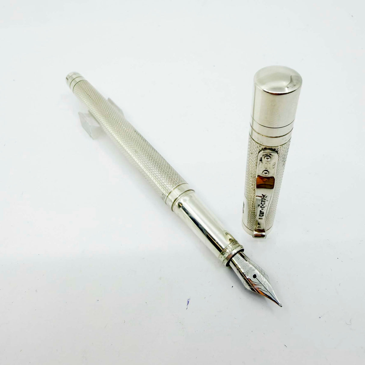 Yard-O-Led Viceroy Standard Barley Sterling Silver .925 Fountain Pen - Fine 18kt Gold Nib