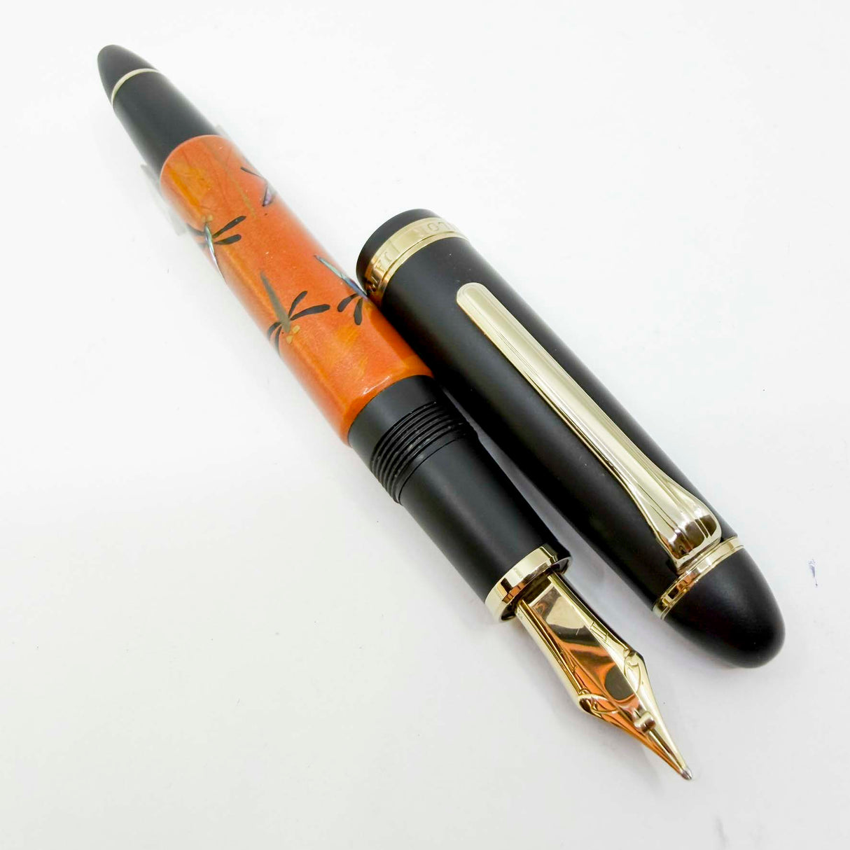 Sailor Negoro Nuri Red Meteor FP5 Long Bodied Dragonfly Fountain Pen - Naginata Cross Emperor 21kt Gold Nib!! RARE!