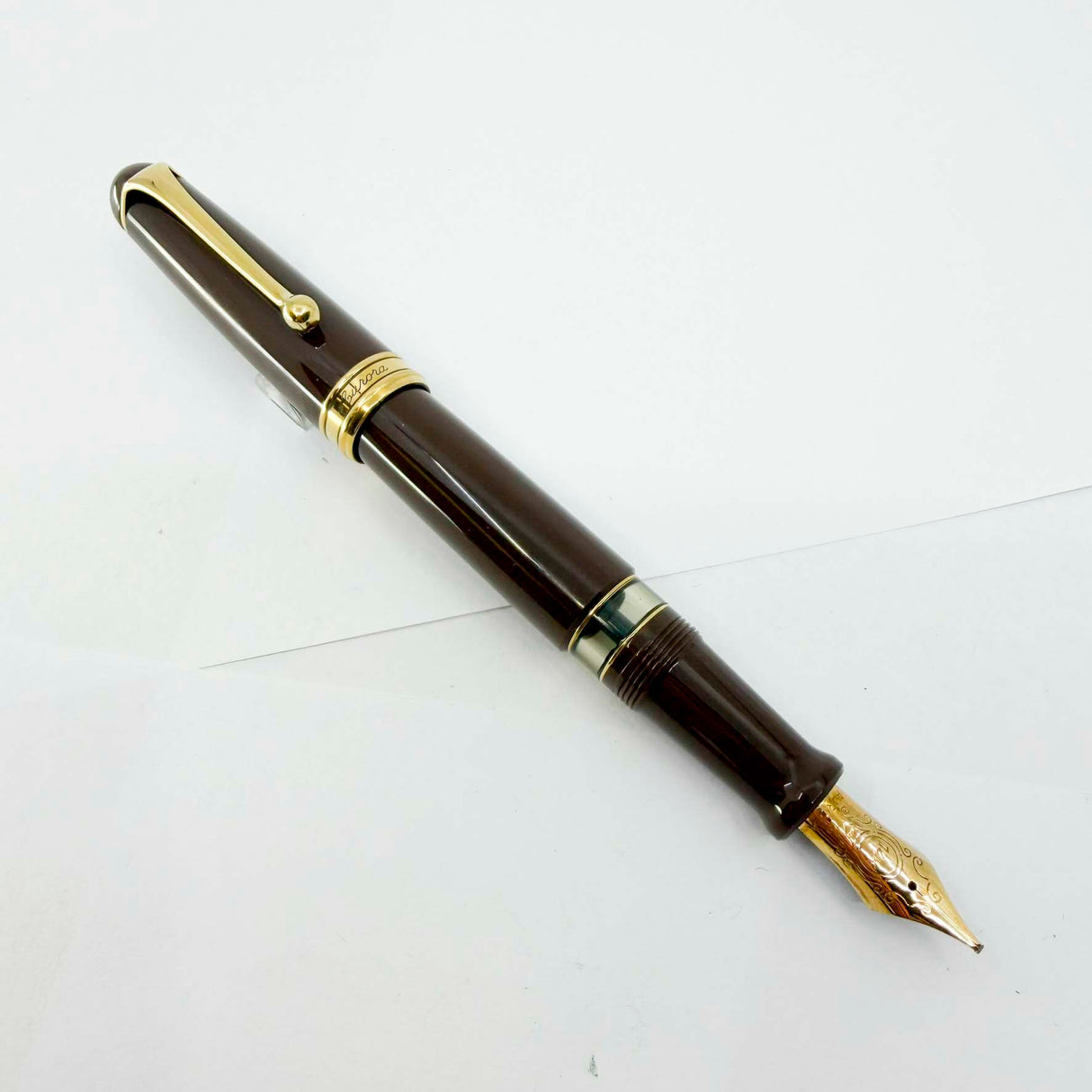 Aurora Large #88 Brown 70th Anniversary Limited Edition Fountain Pen - Italic 14kt Gold Nib