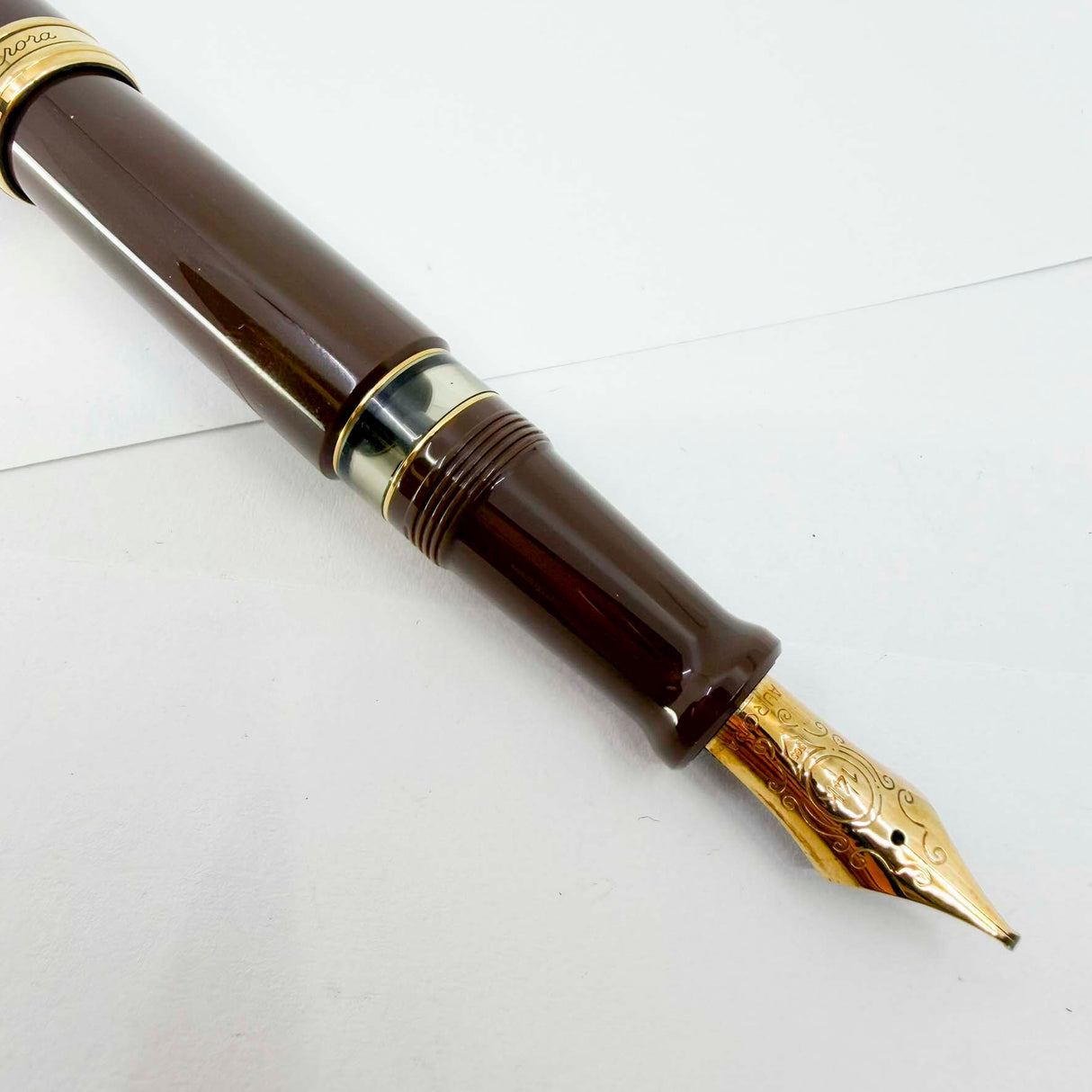 Aurora Large #88 Brown 70th Anniversary Limited Edition Fountain Pen - Italic 14kt Gold Nib