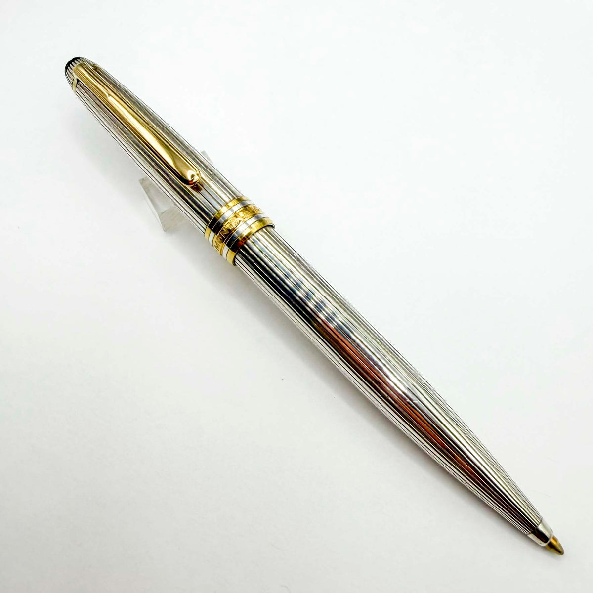 Montblanc Meisterstuck Solitaire Sterling Silver Classique Pinstripe Ballpoint Pen