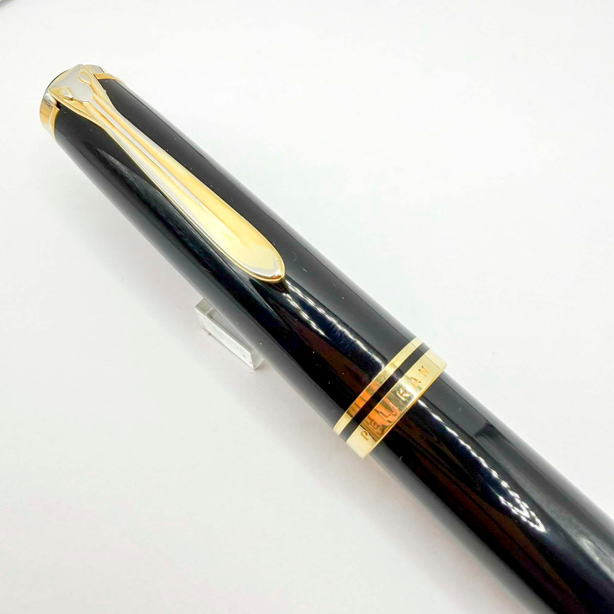 Pelikan M800 Solid Black Fountain Pen - Early Model "W. Germany" on Cap Band + Extra Fine 14kt Nib