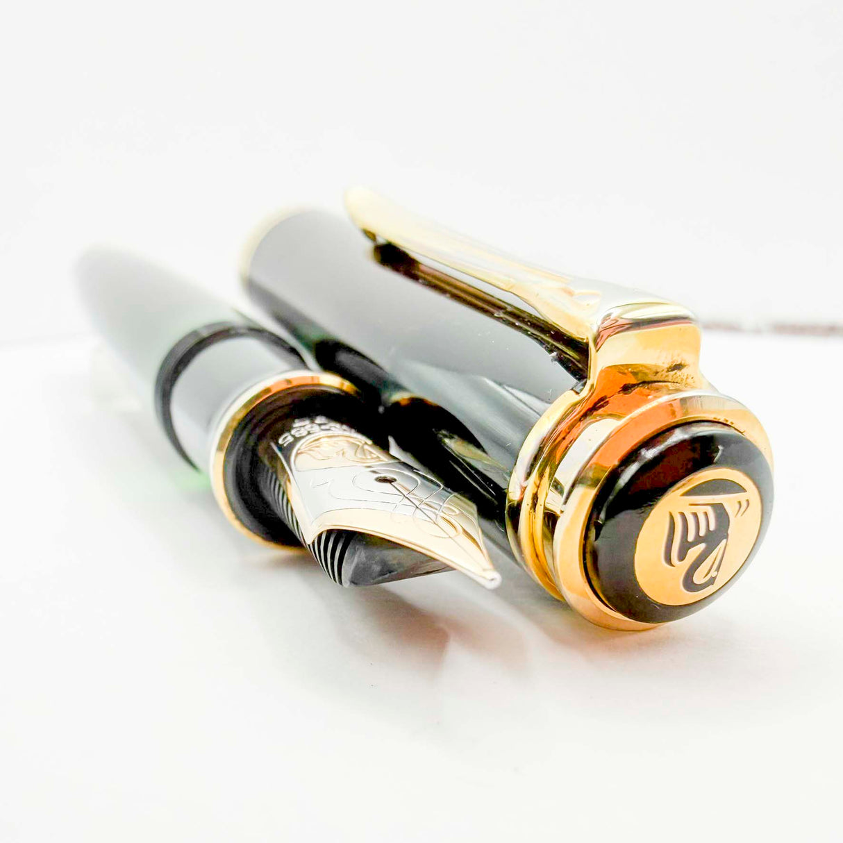 Pelikan M800 Solid Black Fountain Pen - Early Model "W. Germany" on Cap Band + Extra Fine 14kt Nib