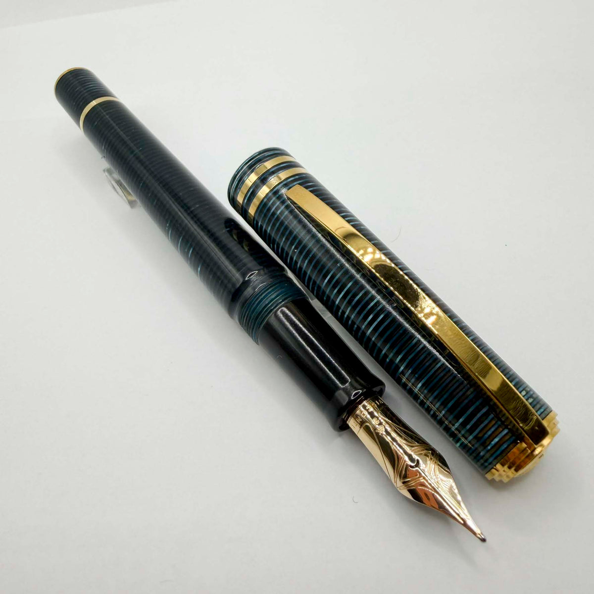 Visconti Honors the 90th Anniversary of Italy's Iconic Corsani Pen Shop Realized in the Final Stock of the Blue "Wall Street" Layered Celluloid Fountain Pen - Broad 14kt Gold Nib - An Edition of Only 20 Pens!