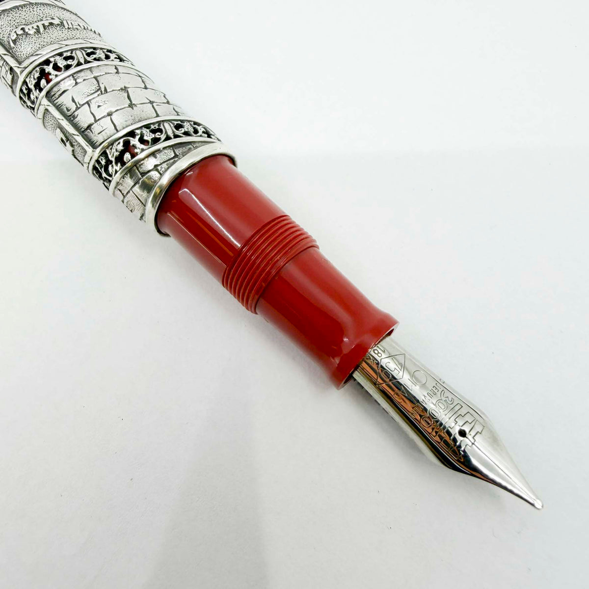 OMAS Jerusalem 3000 Limited Edition Sterling Silver Fountain Pen (1996) - Broad 18kt Gold Nib