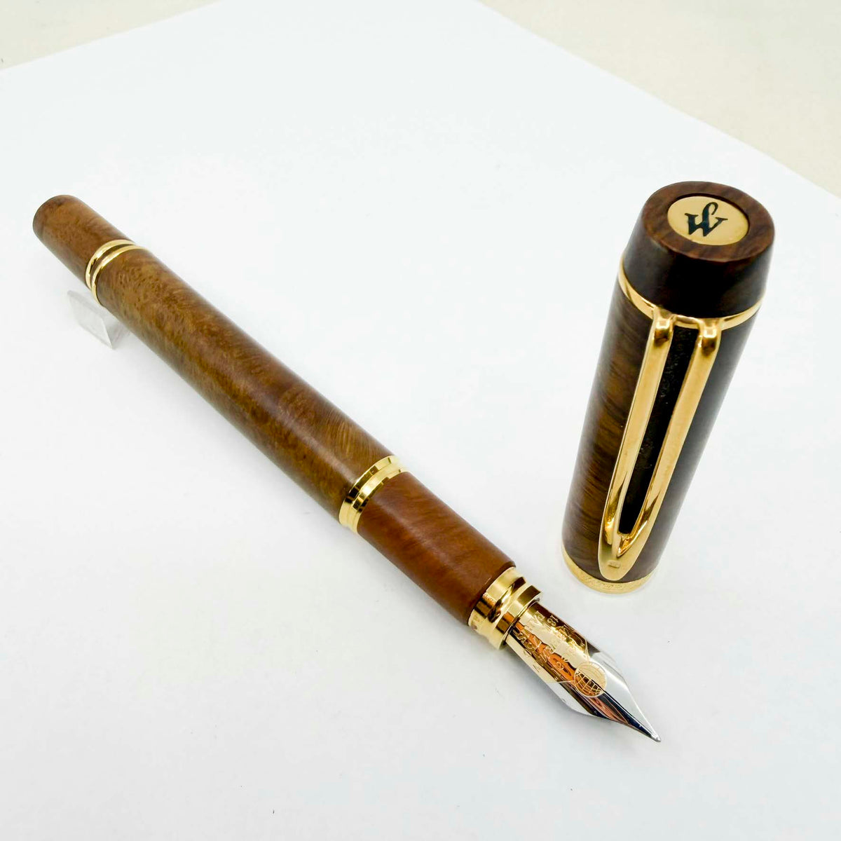 Waterman Man 100 Briarwood Fountain Pen - Fine 18kt Gold Nib