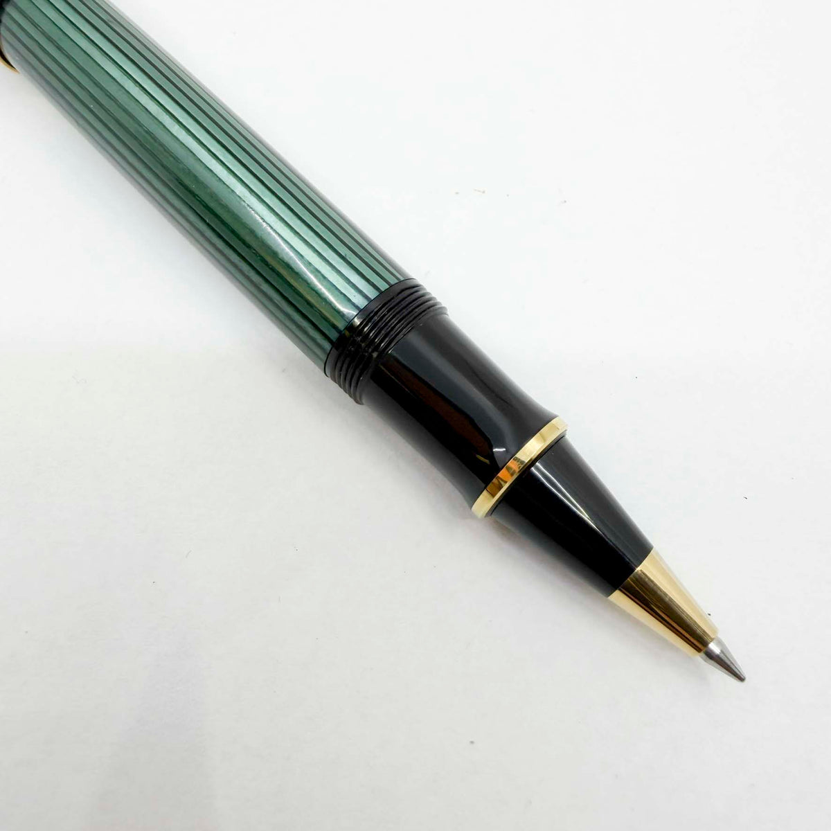 Pelikan Early R800 Green Striped Barrel Rollerball Pen - Made In West Germany