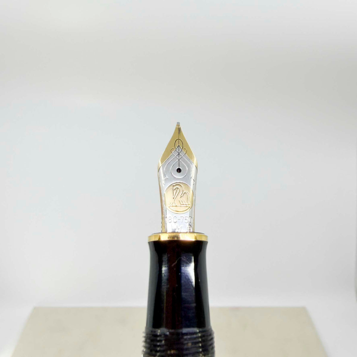 Pelikan M800 Green Striped Fountain Pen - Early Model "W. Germany" On Cap Band - Medium 18kt "PF" Nib