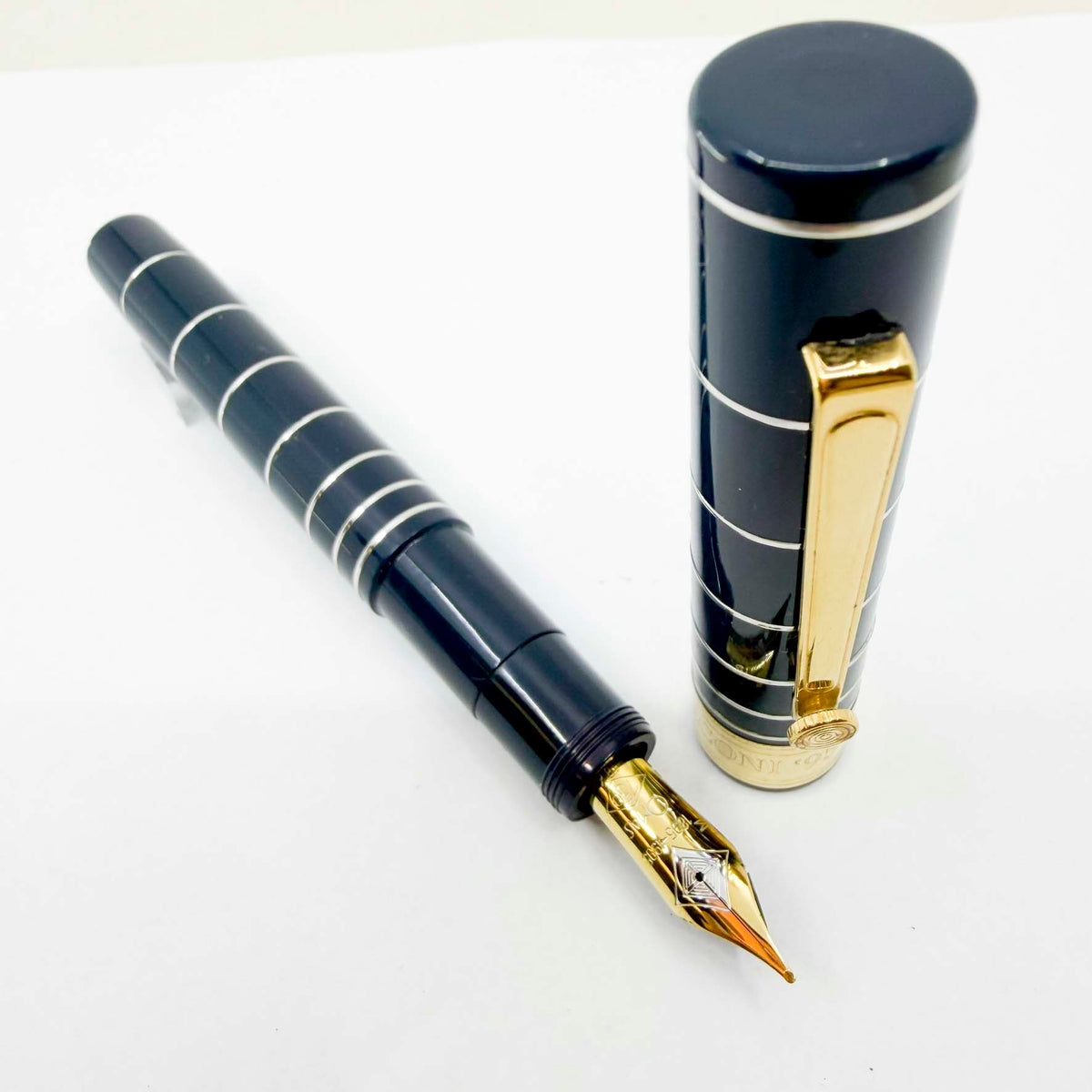 OMAS Dark Blue Marconi Limited Edition Fountain Pen - Medium 18kt Gold Nib