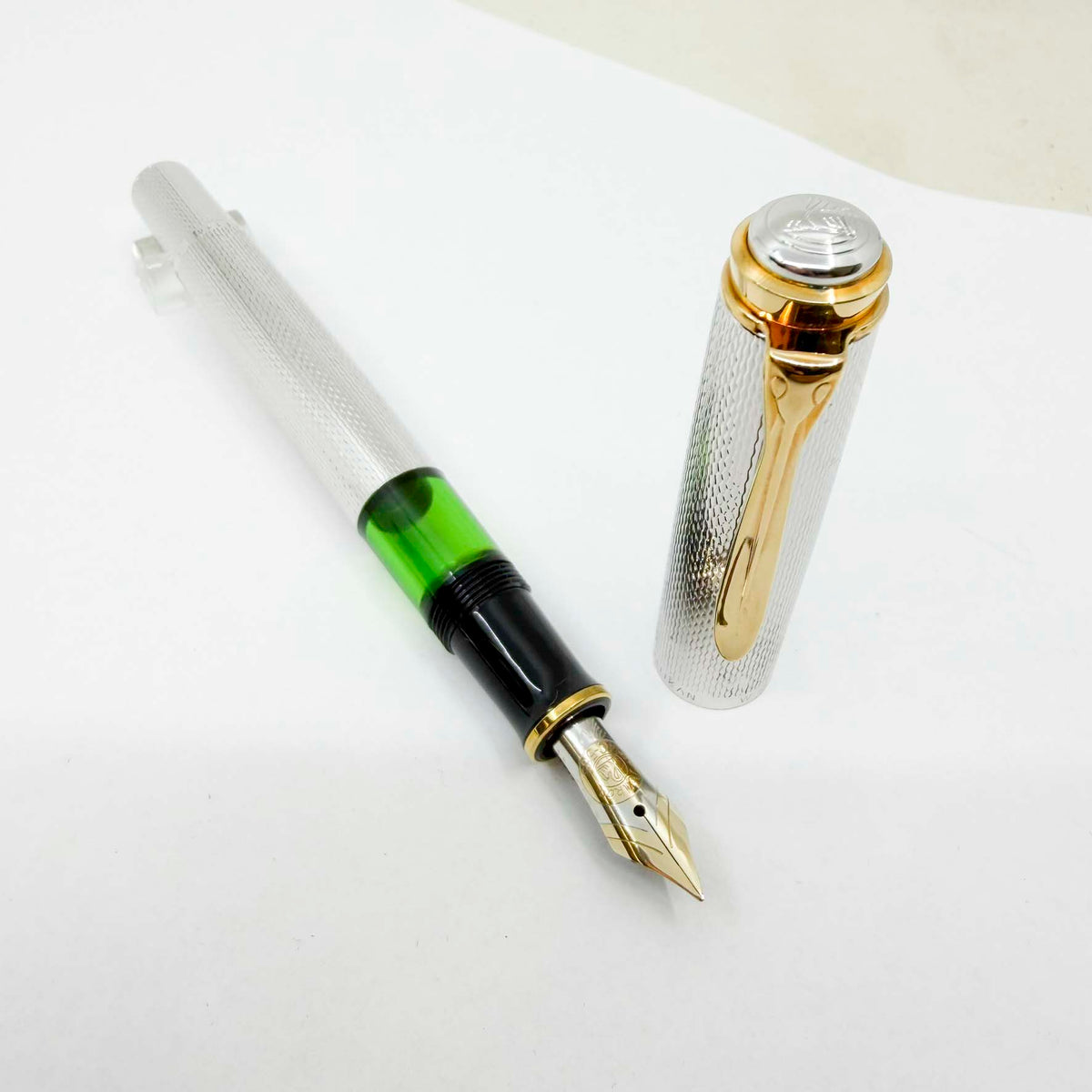Pelikan Souveran M750 Silver-Plated 150th Anniversary Silver Jubilee Special Edition Fountain Pen - Medium 18kt Gold Nib