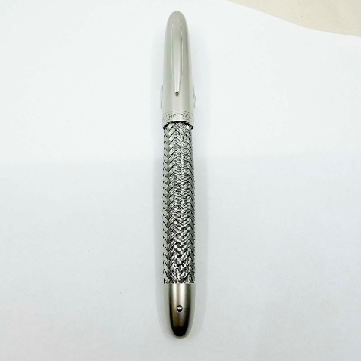 Porsche Design Tec Flex Stainless Steel Basketweave Rollerball Pen