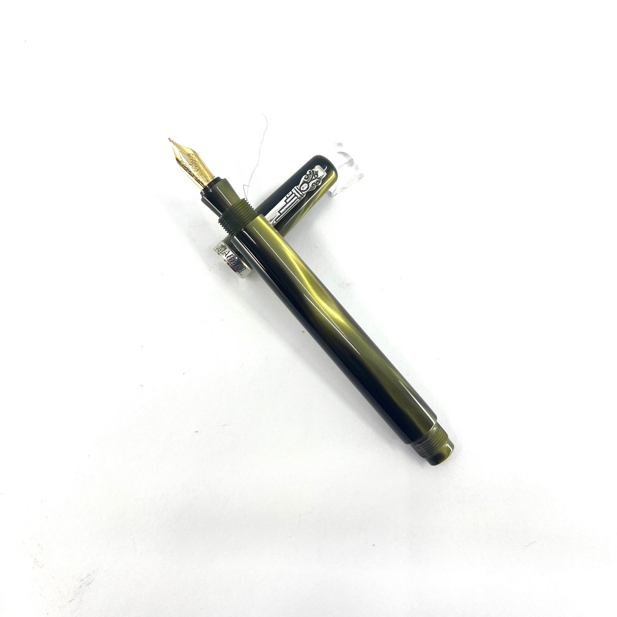 Marlen (Italy) Lustrous Olive Fountain Pen  - Medium 18kt Gold Nib