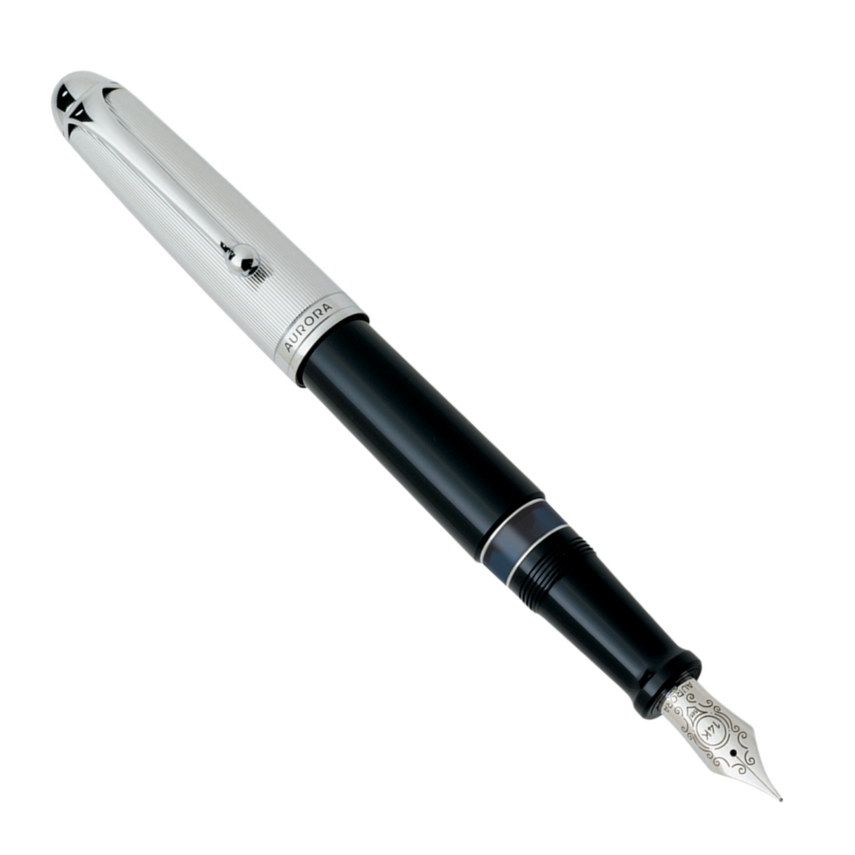 Aurora 88 Black with Chrome Cap Fountain Pen (LARGE)