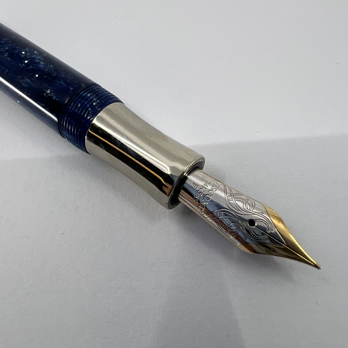Visconti Amigdala "You & Me" Blue Marbled Limited Edition Fountain Pen  - Fine 14kt Gold  Nib