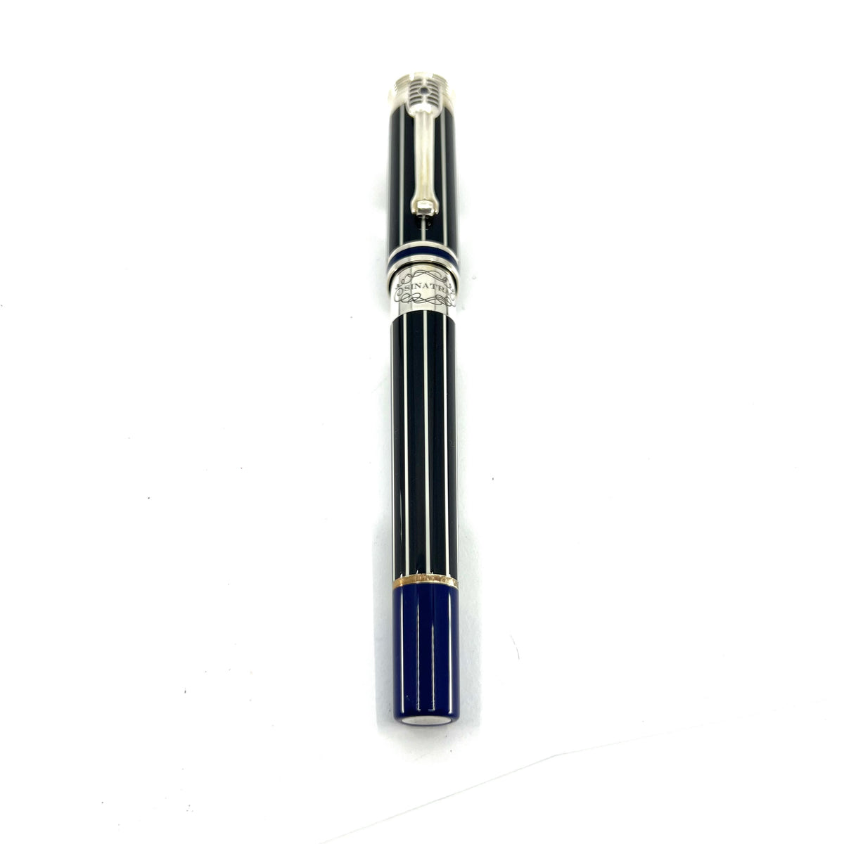 Montegrappa Frank Sinatra Limited Edition Pinstripe Blue Fountain Pen  - Circa 2011 - Medium 18kt Gold Nib