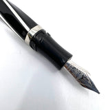 Visconti Black Divina Mid-Size Spiral Fountain Pen - Flexible Broad 23K Palladium Nib