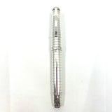 OMAS Horizontal Lined Sterling Silver Overlay Fountain Pen  - Extra Fine 18kt Gold Nib