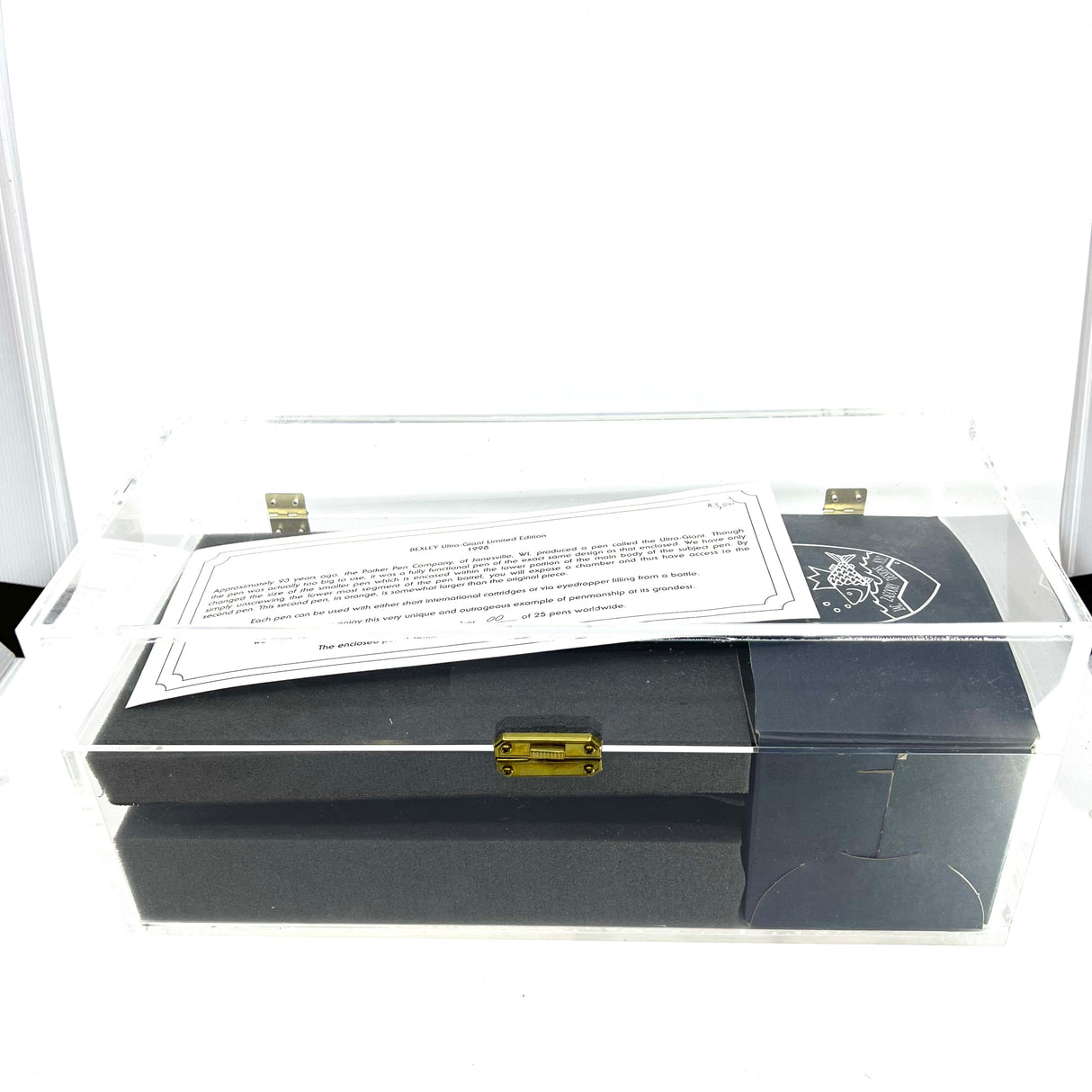 Bexley ULTRA GIANT Limited Edition Black Ebonite Fountain Pen with a Companion Orange Fountain Pen Hidden Inside - Oversized Medium 14kt  Gold Nib - Number 00 of 25 that were sold to the Public