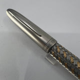 Porsche Design Tec Flex Fountain Pen - Two-Tone Basket Weave Barrel - Fine 18kt Gold Nib