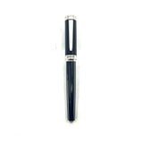 Signum (Italy) Black Facetted Fountain Pen  - Broad 18kt Gold Nib