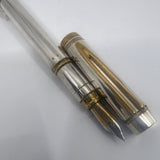 Waterman Man 100 Full Covered Sterling Silver Fountain Pen - Smooth Pattern - Fine 18kt Gold Nib - Scarce!